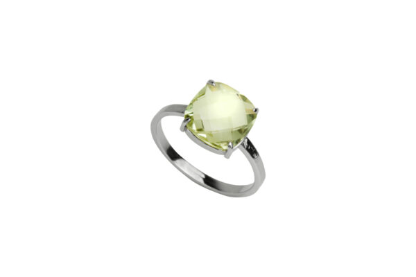 Bague coussin quartz rose